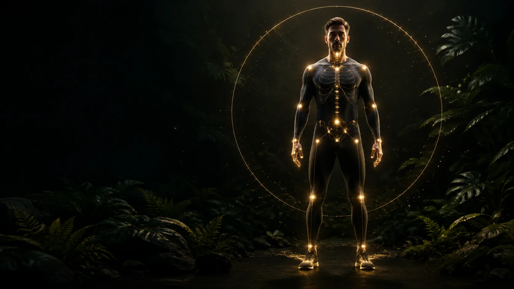 A whole-body map illuminated at the major joints